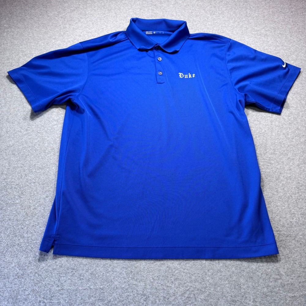 Nike Golf Duke Blue Devils Polo Shirt Mens XL Dri-FIT Tour Performance Short‎